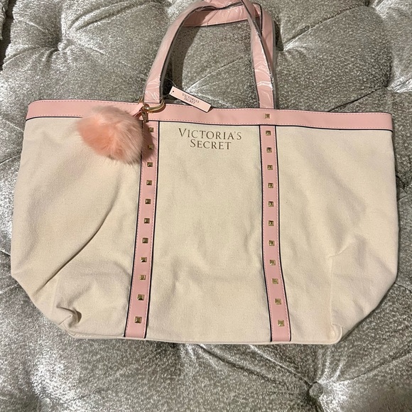 Victoria's Secret Handbags - Victoria's Secret Blush Pink and Cream Tote